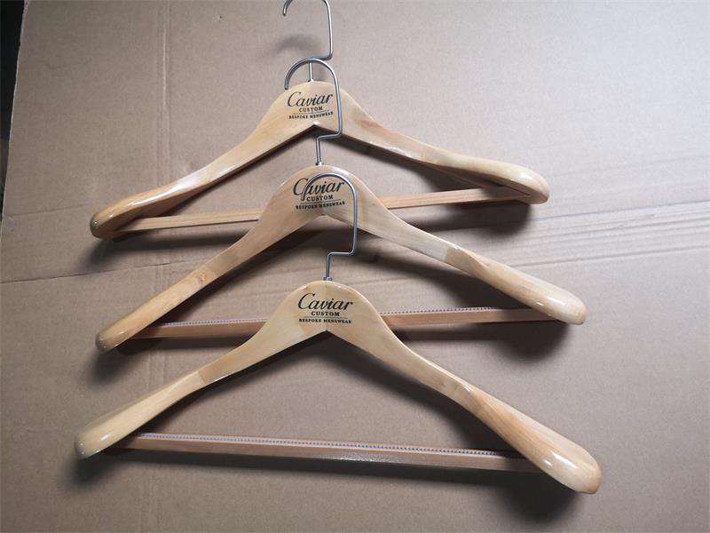 Business Logo Laser Engraved Wooden Hangers - Customized Wood Hangers -  Bulk Boutique Hangers - Laser Engraved Logo